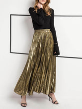 Retro-Plissee-A-Linien-Rock mit hoher Taille